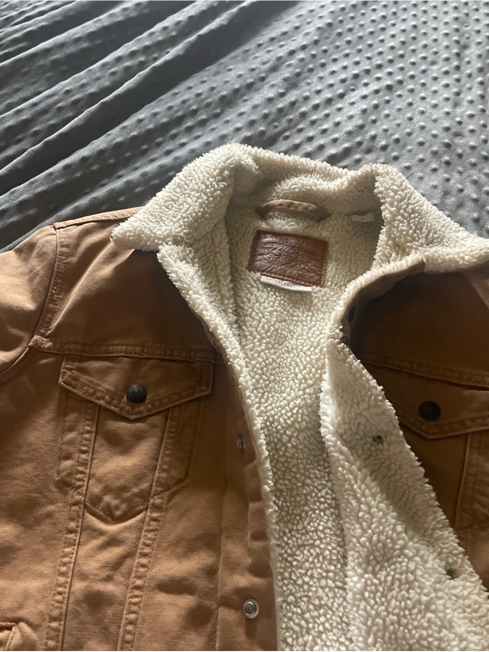 Levi's Tan Jacket with Cream Sherpa Collar